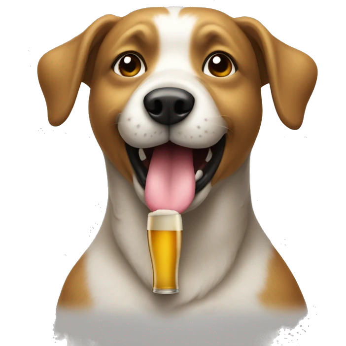 chien qui boit une bière  emoji