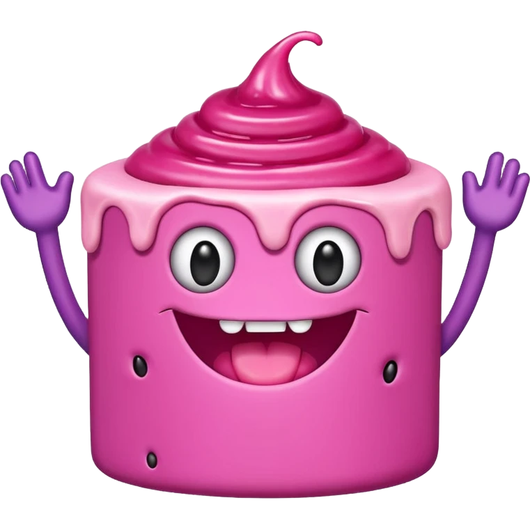pink gooey jam kawaii monster cake emoji