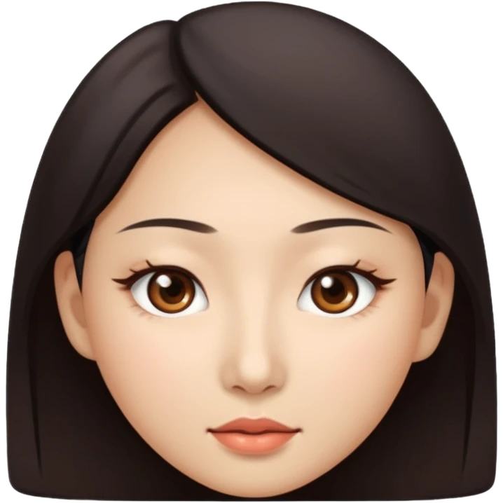 Asian lady with very slanted eyes emoji
