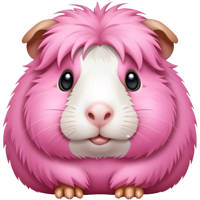 furry silly looking pink guinea pig emoji