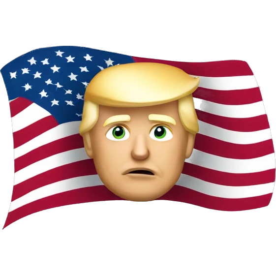 Donald trump with American flag  emoji