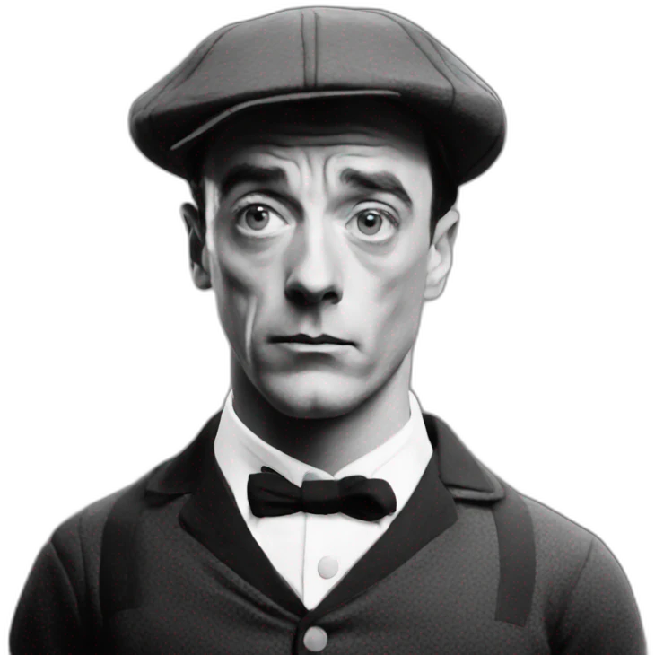 buster Keaton plying rugby emoji