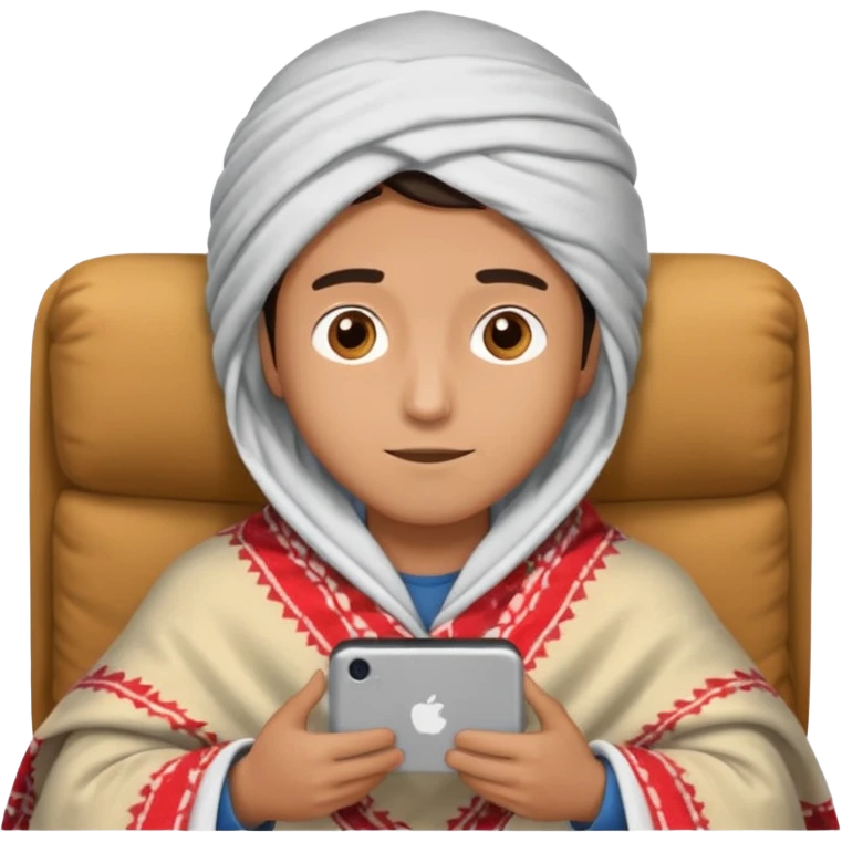 a guy wearing blanket on his head to watch a movie late night emoji