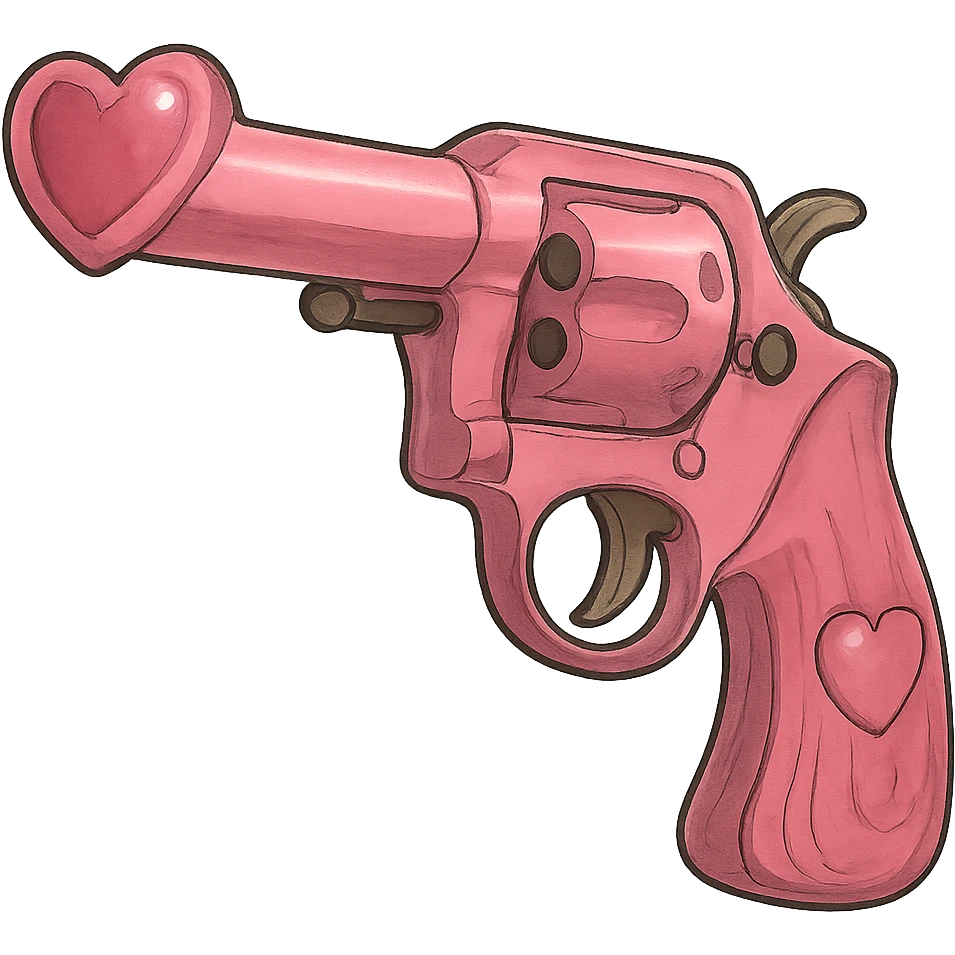 Pink heart pistol emoji