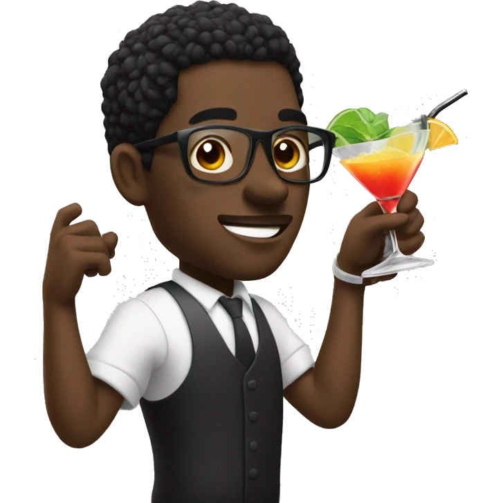 A black man mixing a cocktail  emoji