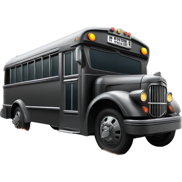 Darth Vader’s armored 1936 graphite colored school bus with holographic horizontal flames  emoji