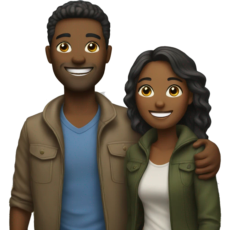 happy couple outdoors  emoji