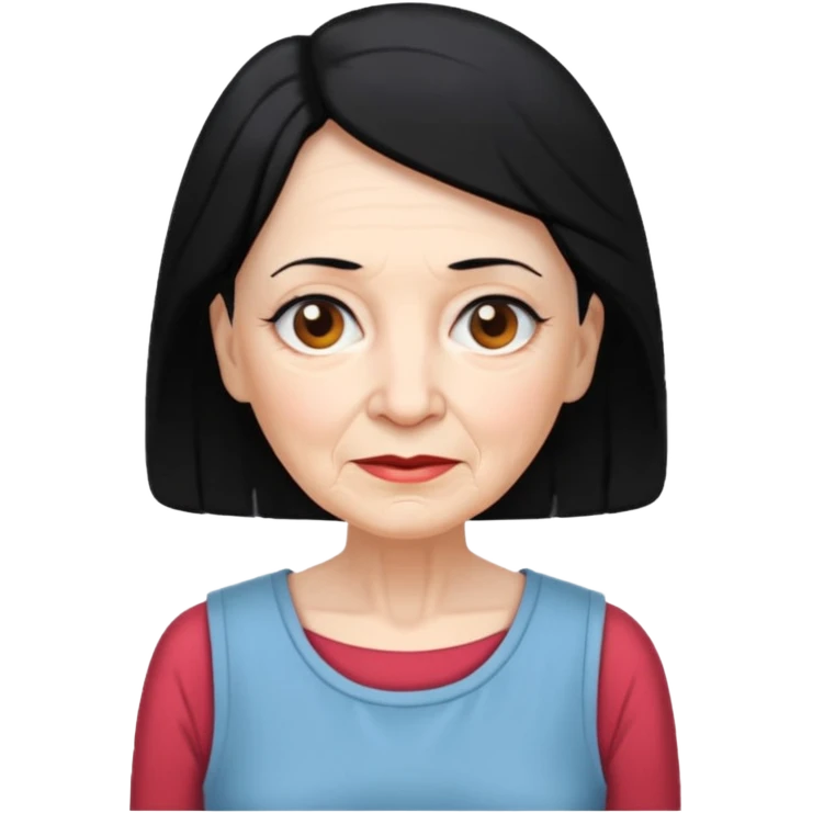 Old Women In Sleeveless, black hair. emoji