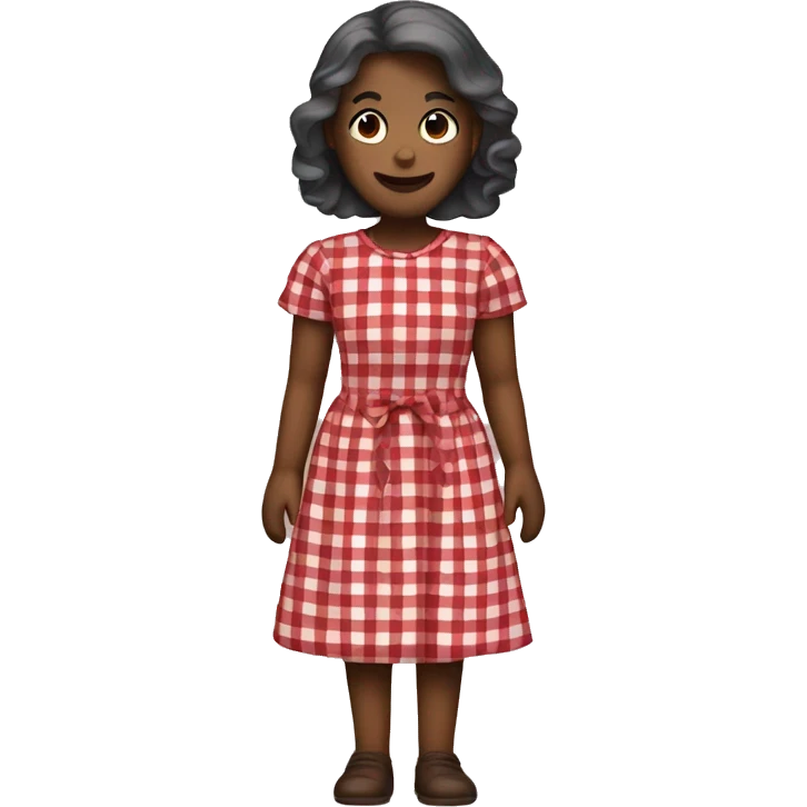dark red gingham dress emoji