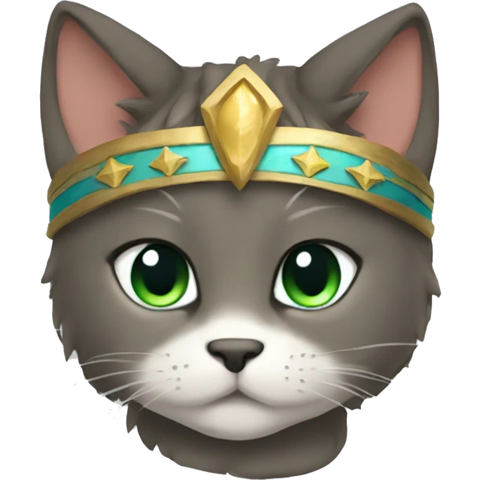 a cute warrior cat with head band on emoji