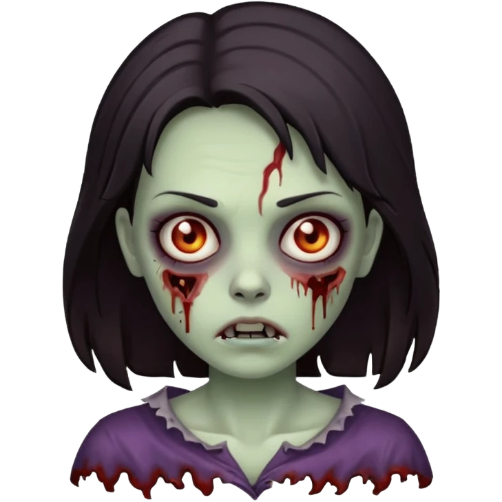 zombie girl with dark hair emoji