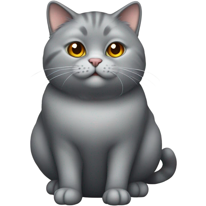 Fat grey cat emoji