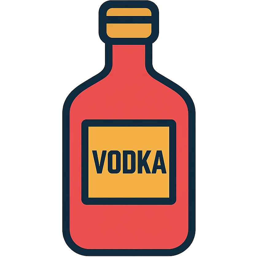 A simple and bold bottle of vodka, top view emoji
