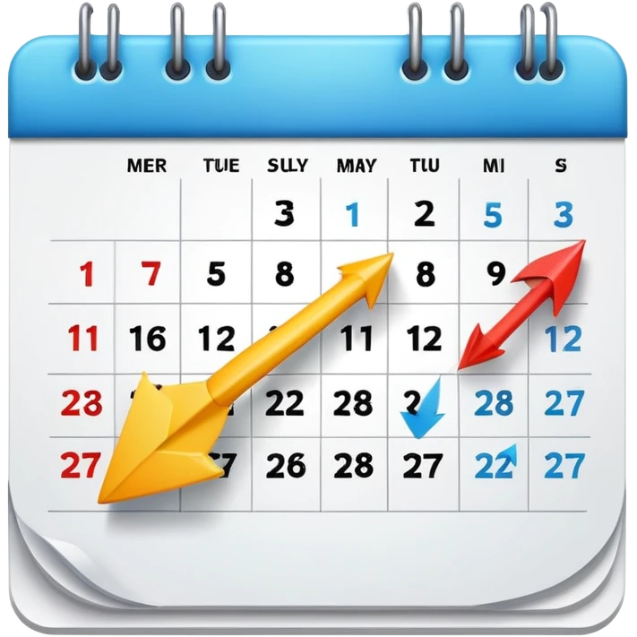 calendar with arrow showing rescheduling emoji