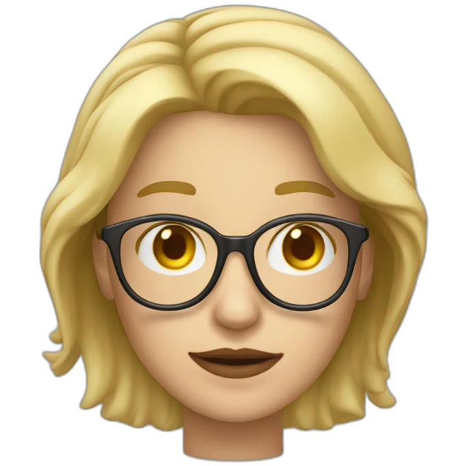 Blonde Frau Schulterlange haar mit dud mit Brille  emoji