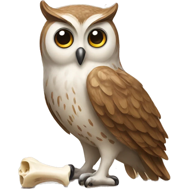 Owl with bone emoji