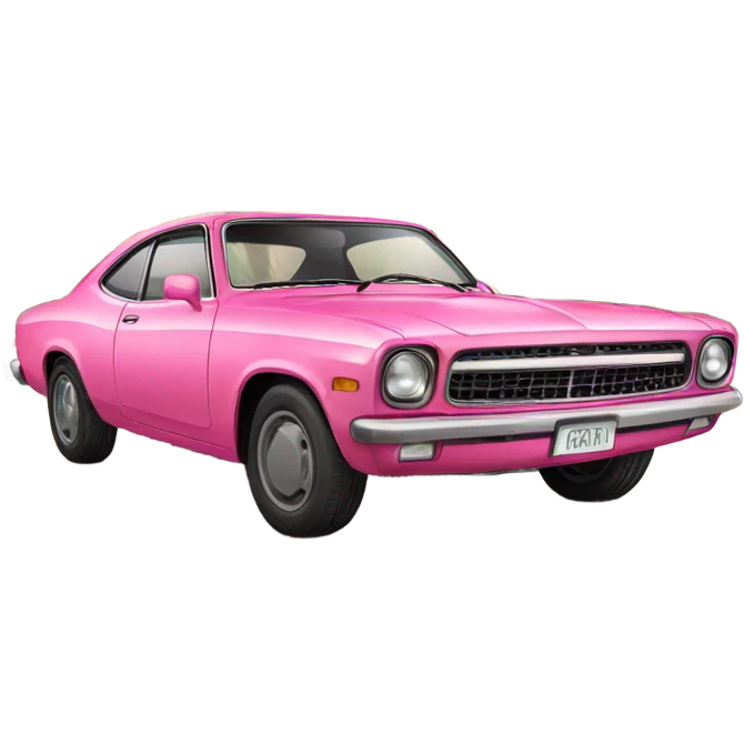 pink car with palm trees emoji