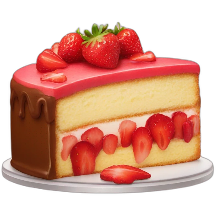 Cake with strawberry  emoji