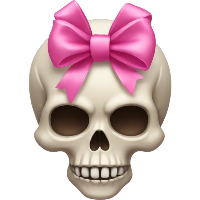 Skull with a pink bow emoji