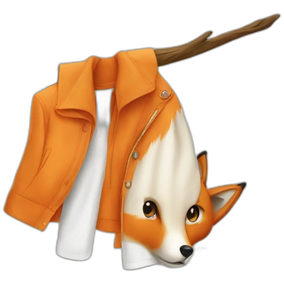 A fox hanging clothes emoji