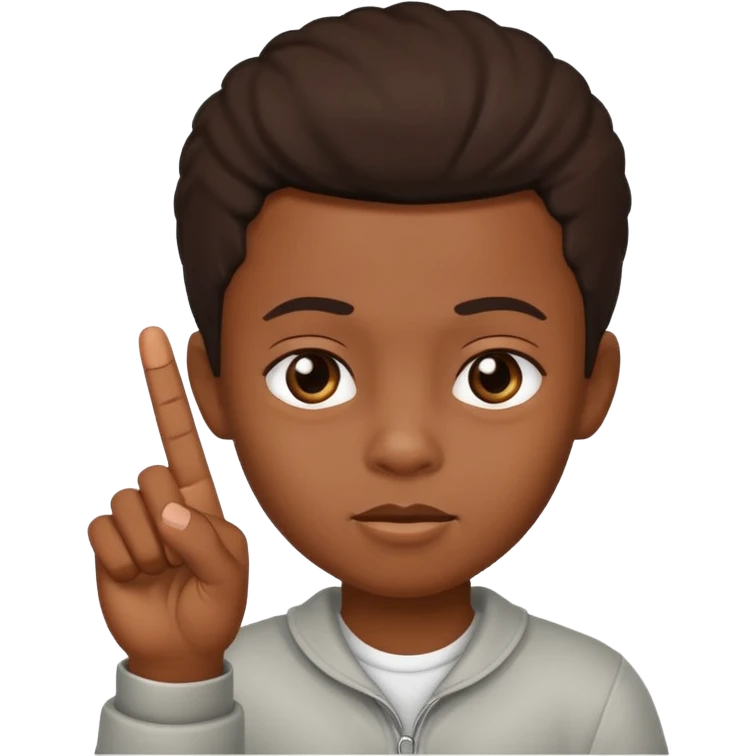Black kid with middle finger emoji