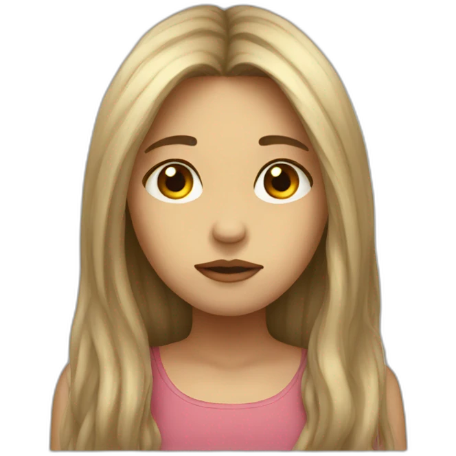 longhair sad girl emoji