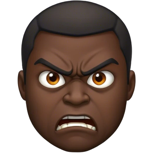 very dark black man who is angry emoji