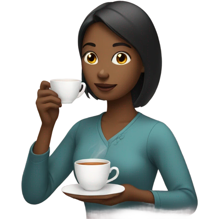 Girl drinking tea  emoji