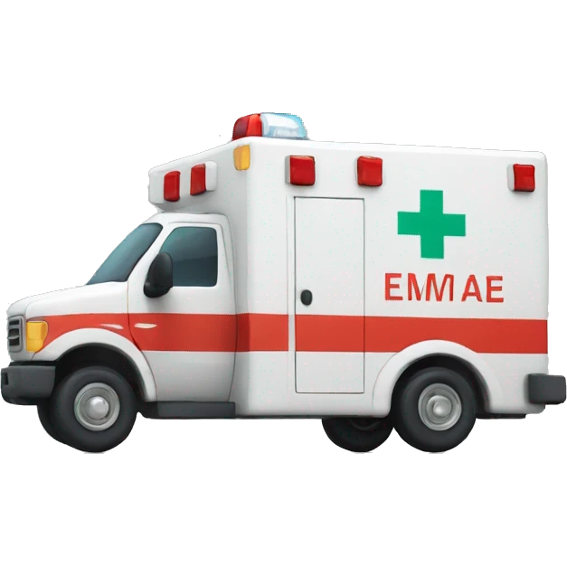 ambulance with the emotion of pleasure emoji