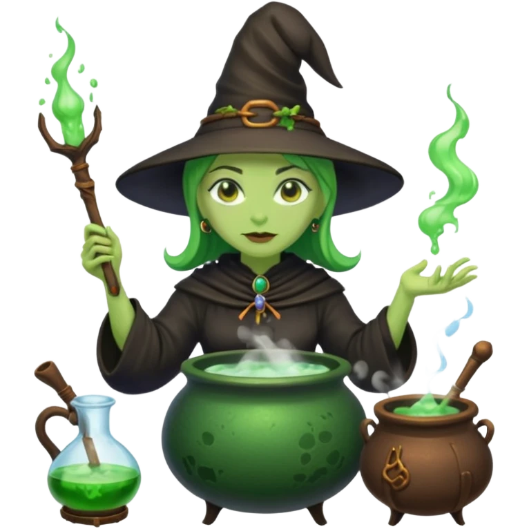 green witch cooking potion emoji