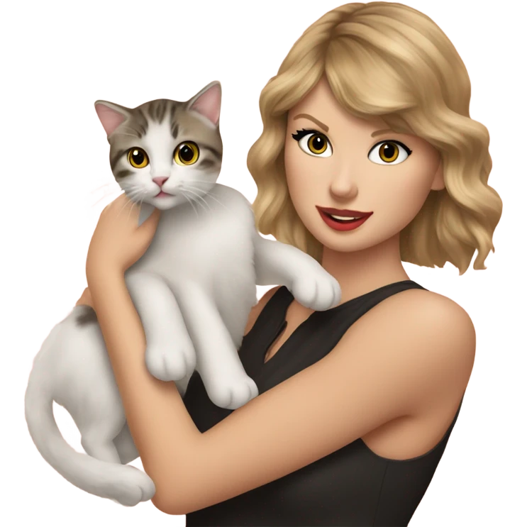 Taylor Swift holding a cat emoji