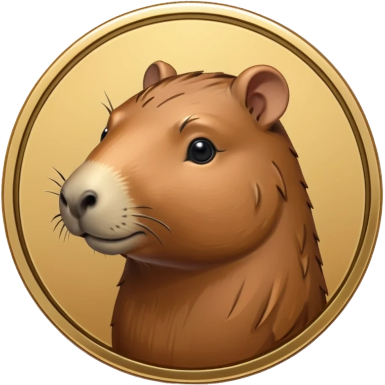 uma moeda de capybara fofinha emoji