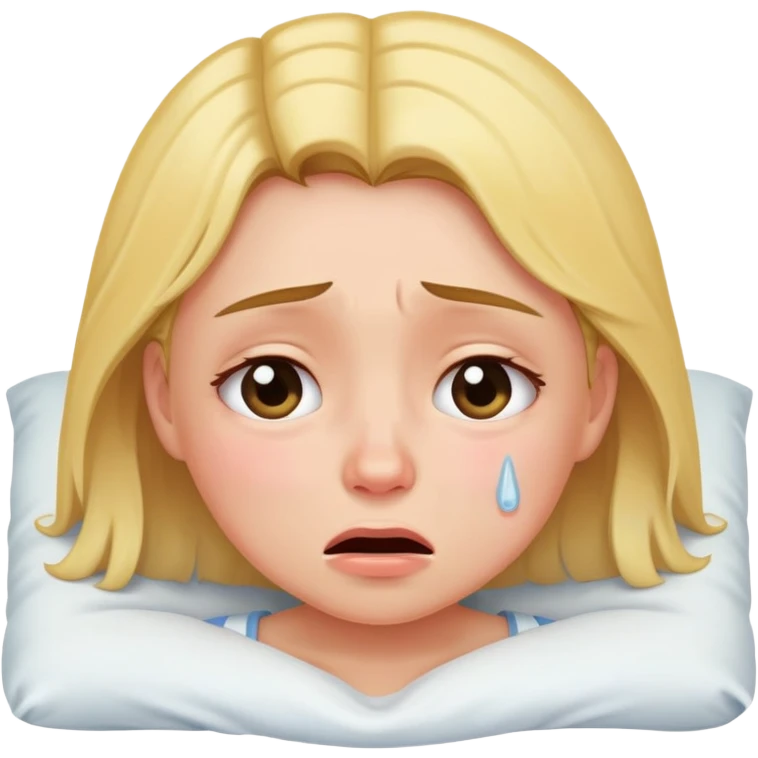 بنت تبكي في الفراش emoji