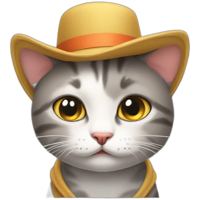little cat with hat having a hard day emoji