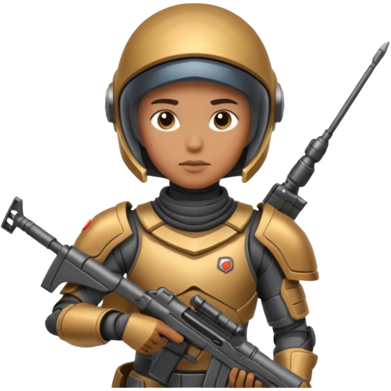 space warrior with rifle emoji