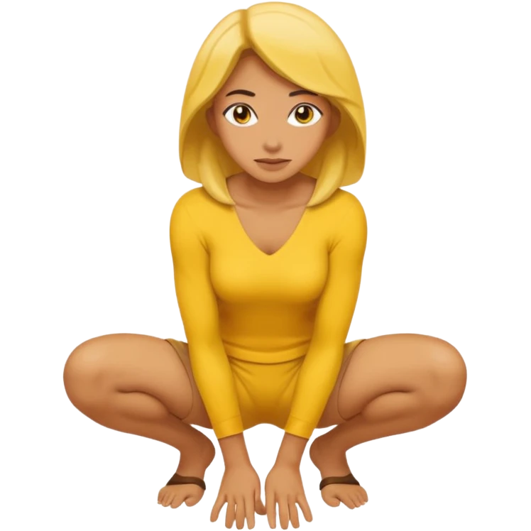 yellow woman crouching emoji