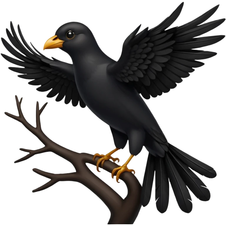 black bird with open wings emoji
