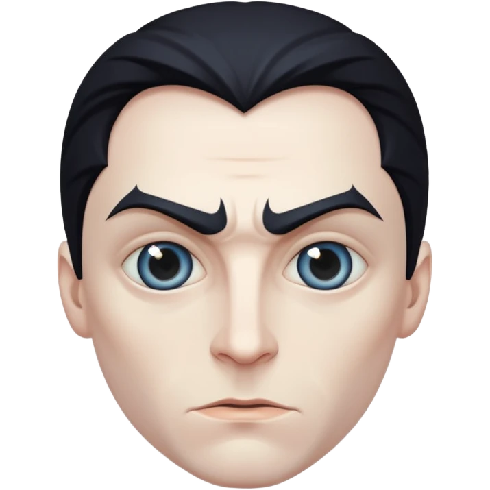 a man with eyes like Batman, mysterious and heroic emoji
