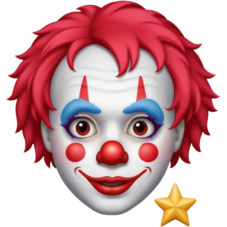 Clown with star-painted face emoji