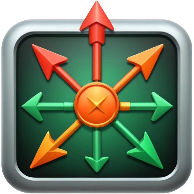 A control system with an arrow that can move between green, orange and red. emoji