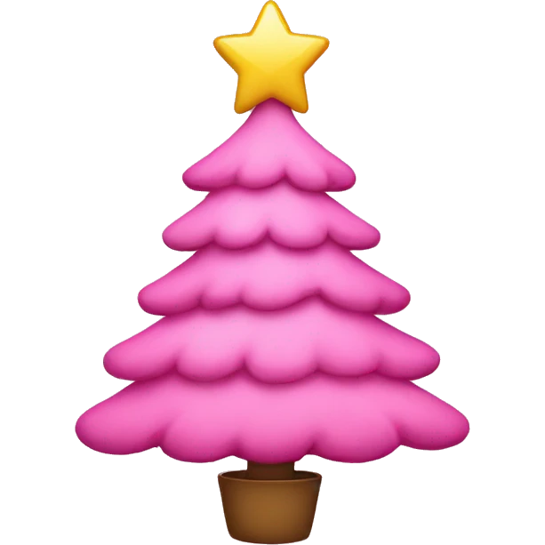 Cute pink Christmas tree emoji