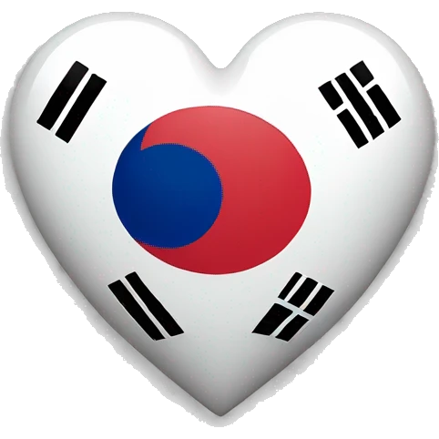 heart shape with korea flag emoji
