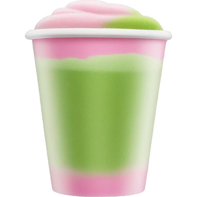 normal Large cup, pink drink, green matcha foam on top  emoji