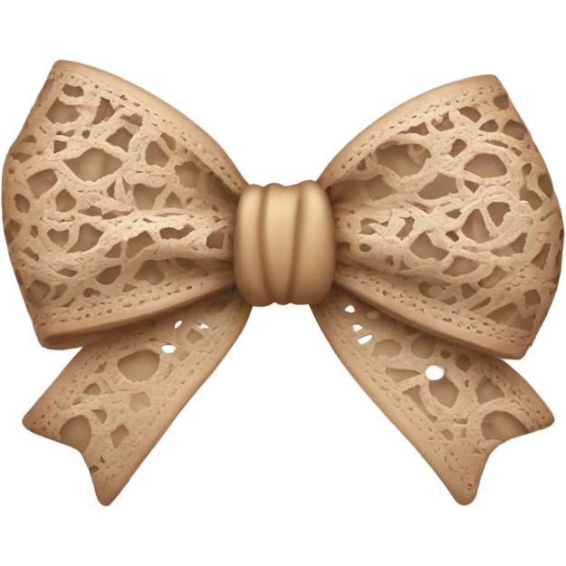 Pale brown lace bow emoji
