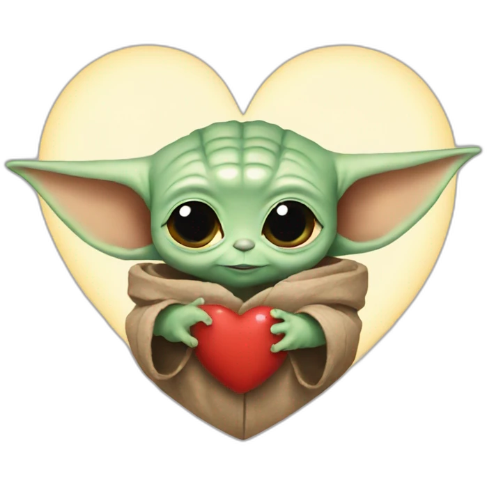 Baby yoda heart emoji