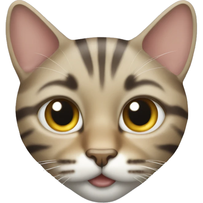 tabby cat white stripe on face emoji