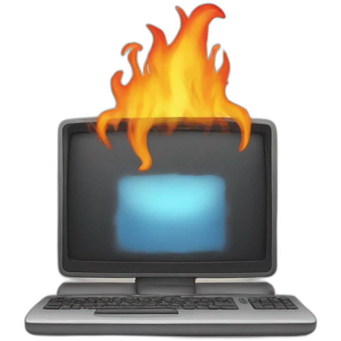 computer burning emoji