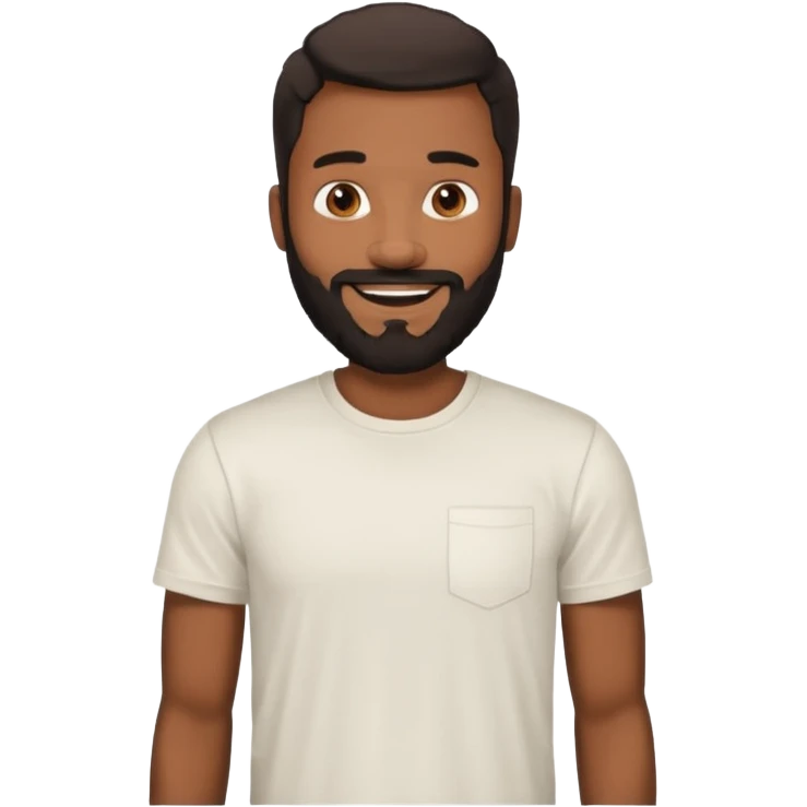 black bearded man in white t shirt emoji