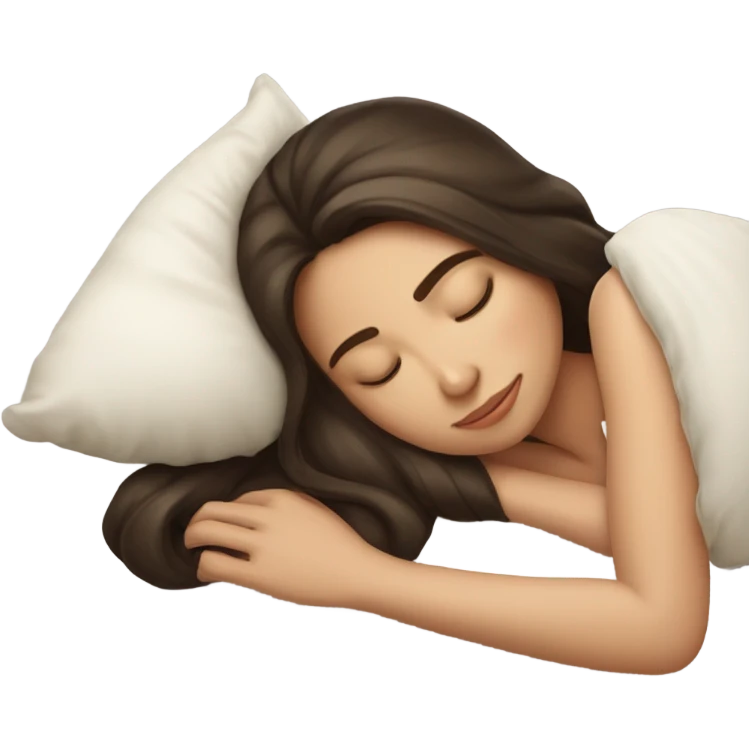sleeping beauty brunette white girl with a silk pillow emoji