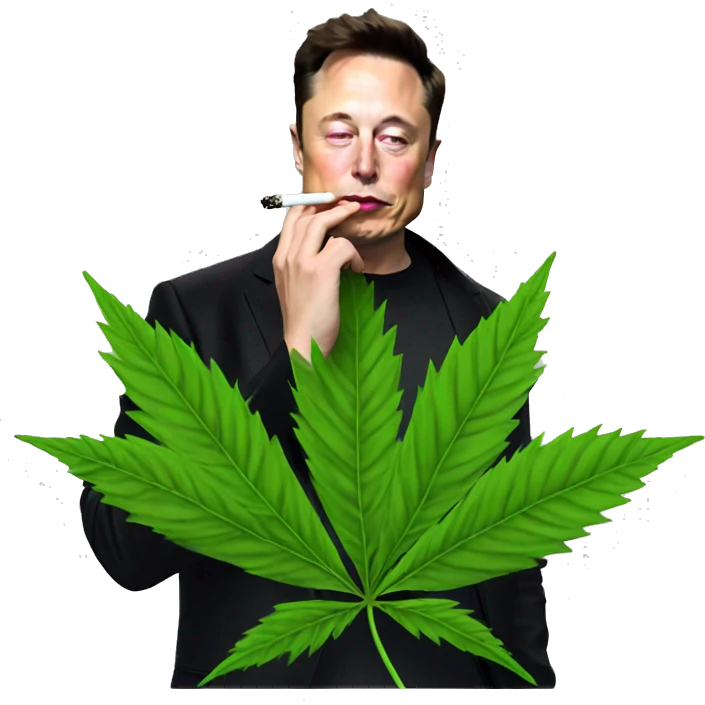 Elon Musk smoking weed emoji